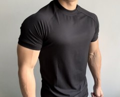 Summer Sports Training Short-Sleeved Men Stretch Quick Drying T-Shirt Breathable