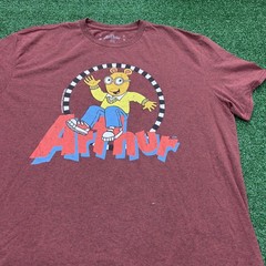 Arthur PBS Cartoon Intro T-Shirt Short Sleeve Red Mens Size 2XL