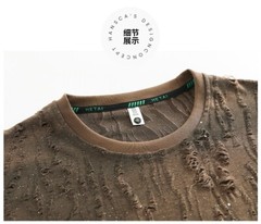 Men Luxury Fashion Trendy Star Ripped Hole Casual Summer Streetwear T-Shirt