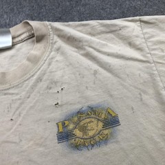 Vintage Panama Jack Shirt Mens Large Beige Double Sided Graphic Beach Tee 90s