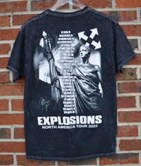Three Days Grace Men’s Medium Explosions N.A. Tour 2023 T-Shirt Black Tie Dye