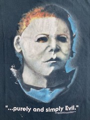 HALLOWEEN MICHAEL MYERS T SHIRT MOVIE PROMO PURE EVIL SHAPE MASK VTG HORROR ENDS