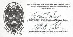 Official 1948 Tucker Car / Automobile Logo T-Shirt by Preston Tucker LLC