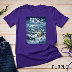 Christmas Church in the Mountains A Peaceful Scene #4 Funny Unisex T-shirt