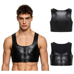 US YiZYiF Men Chest Binder Tank Top Slimming Shapewear T Shirt Compression Vest
