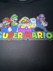 Super Mario Men’s 3XB Big & Tall Regular Black Tagless Logo Graphic Tee