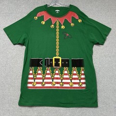 Holiday Time Men’s Elfie Elf Suit Christmas T-Shirt Green Size XL (46-48)