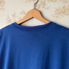 Vintage 90s Nike Embroidered Swoosh Tee | Faded Blue | Size XL