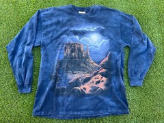 Vintage The Mountain Outdoor Desert Art Graphic Long Sleeve Men’s Shirt XL