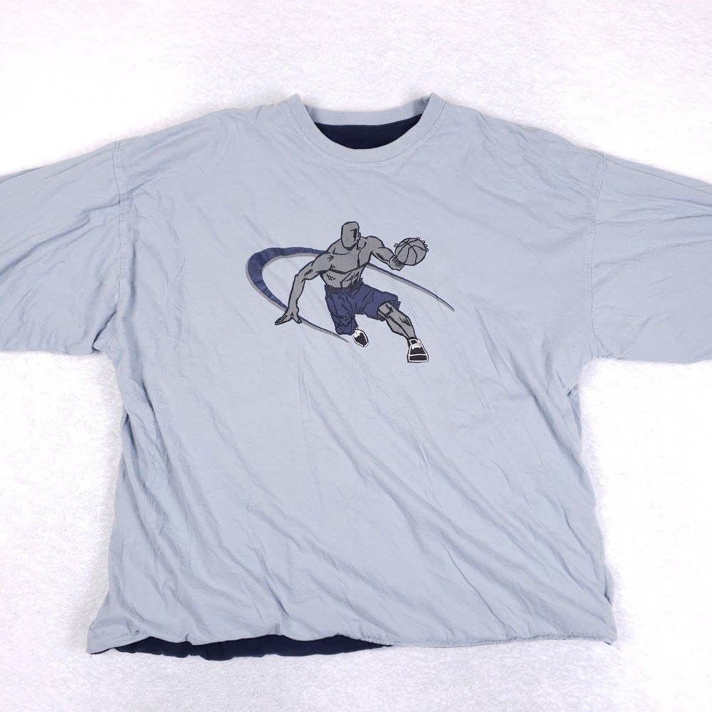 VTG AND 1 Reversible Long Sleeve Shirt Mens XL Navy Blue Streetball The Player