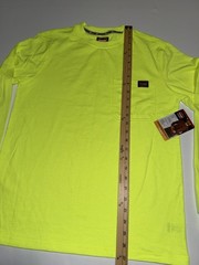 Wrangler Work Men Small Pocket Shirt Hi Vis Yellow Construction UPF Wicking NWT