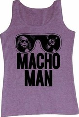 Adult WWE World Wrestling Entertainment Old School Macho Man Glasses Purple Tank