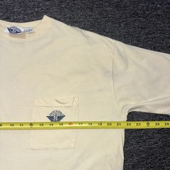 Vintage 90s Dockers By Levi’s Beige Cotton Casual Pocket T-Shirt Mens Sz M