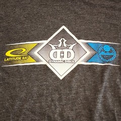 Westside Dynamic Lattitude 64 Disc Golf T-Shirt Size Large Tour Sponsor Logo