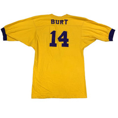 Vtg Mens Russell Delta Sigma Pi Fraternity Ringer T Shirts Yellow 70s Burt Med