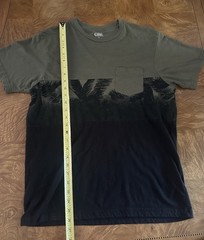 CSG Men’s Color Block Palm Leaf T-Shirt Size Med Olive Black Soft Cotton Blend