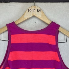 Vintage Sporty 80s 90s Tank Top Sport Stripes BRIGHT NEON Extra Small 32×22