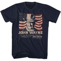John Wayne – Better Flag – American Classics – Solid Blue Adult Short Sleeve T-S