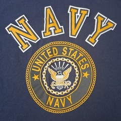 Vtg 90s Soffe’s Choice US Navy Double Sided T Shirt Medium Blue Single Stitch M