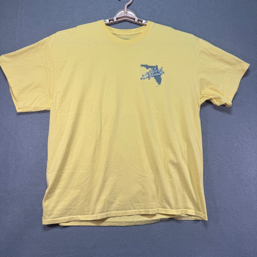 Reel Legends Shirt Adult Extra Extra Large Yellow Performance Fishing Redfish