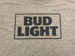 BUD LIGHT T SHIRT MENS 2XL XXL GRAY BEER BREW BUDWEISER BAR BARTENDER v