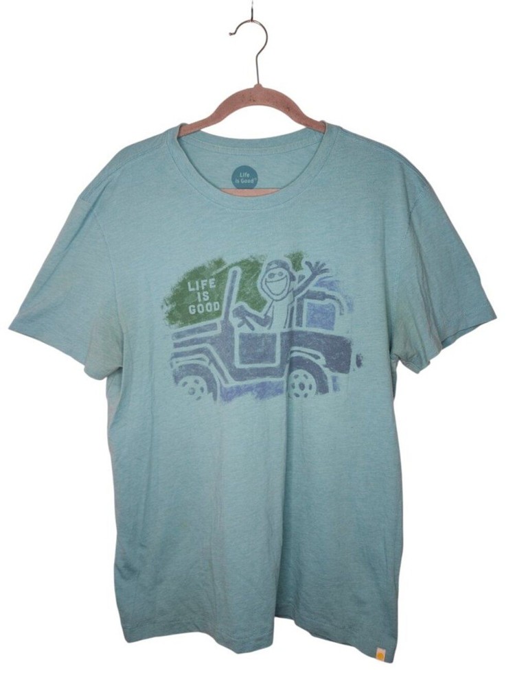 Life Is Good Cool Tee Blue Truck Graphic Size Large