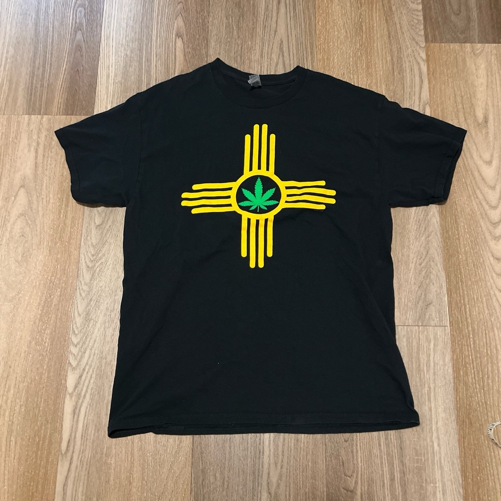 Marijuana Weed New Mexico USA State Mens Large Short Sleeve T-Shirt