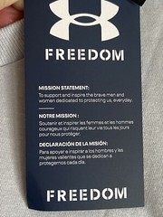 Mens 2XL Under Armour Freedom Flag Variation Loose Fit Gray T Shirt