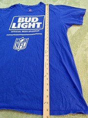 Bud Light Beer Official NFL Sponsor Mens Blue Short Sleeve T-Shirt Size XL