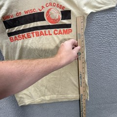 Vintage Screen Stars Shirt Adult Small Tan Single Stitch UW Lacrosse Wi 80s