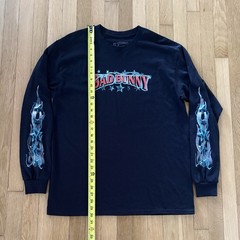 Bad Bunny El Ultimo Tour Del Mundo Shirt Mens L Concert Long Sleeve Flames