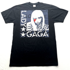 NEW Lady Gaga 2009 Ate My Heart Black Graphic Print T-shirt Size L Pop