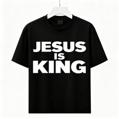 Minimalist Jesus Is King Faith Shirt Unisex Streetwear Basic Cotton Graphic Tee