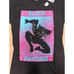 Marvel Black Panther Wakanda Forever Graphic T-Shirt Black Men Medium Zuni New