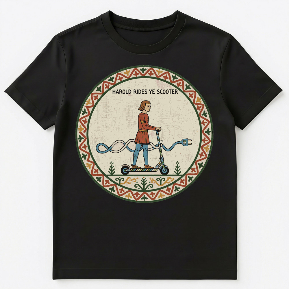 History Scooter Rider Medieval Tapestry Unisex T-Shirt