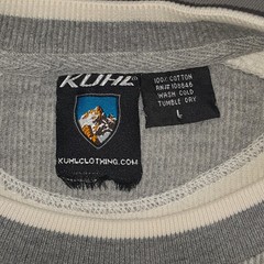 Kuhl Henley Shirt Mens L Gray Konflict Waffle Knit Thumb Hole Outdoor Base Layer