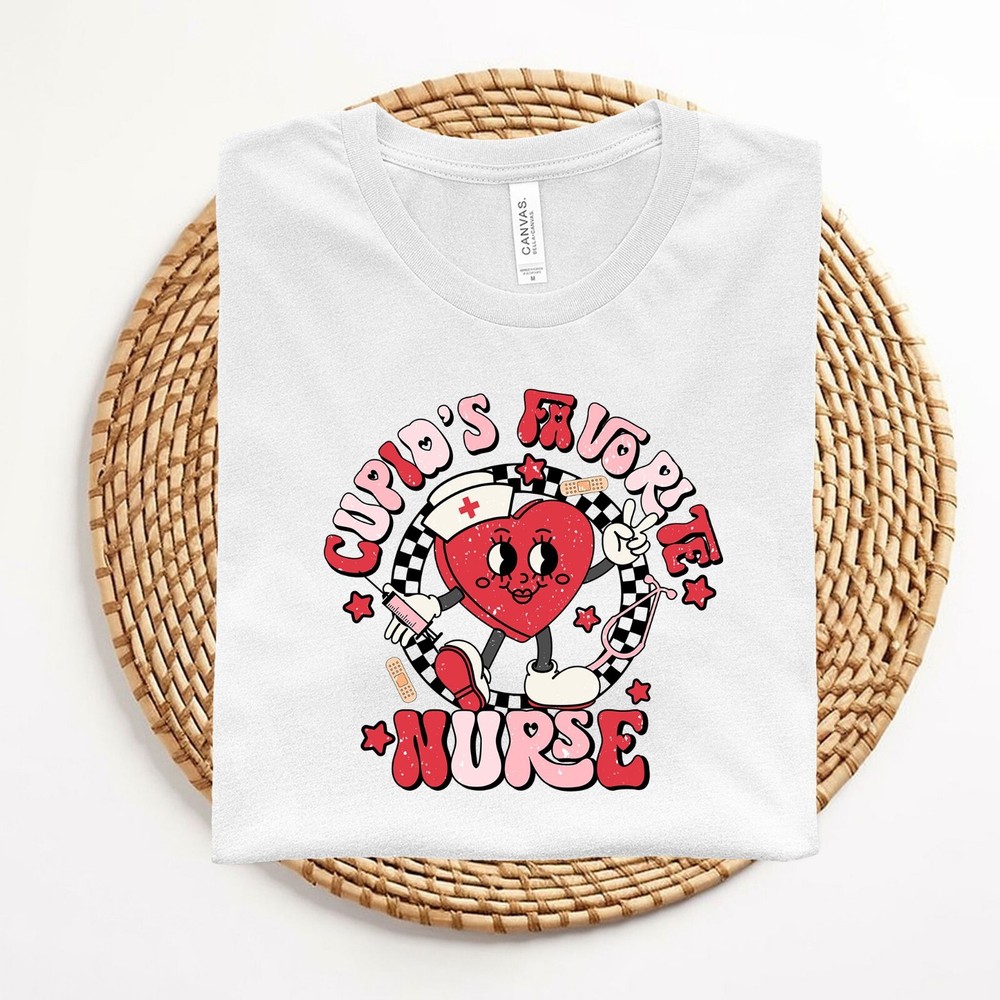 Cupid’s Favorite Nurse Shirt, Heart Nurse T-Shirt, Nurse Gift, Nurse Tee, Heart