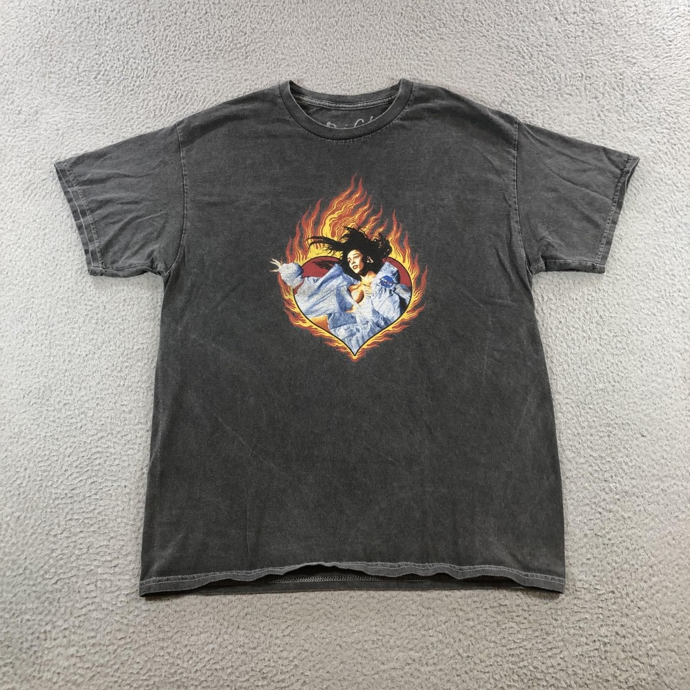 Doja Cat Shirt Mens Medium Black Planet Her Tour Tee Rap Hip Hop Graphic Flame