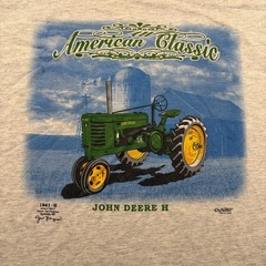 Vintage John Deere H Tractor T-Shirt Mens XL Gray American Classic Graphic