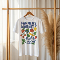 Farmers Market T-Shirt Fresh & Local Organic Produce Graphic Tee Unisex A67