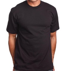 Pro5 Heavy Duty Crew Neck Men’s T Shirt Short Sleeve Black 100% Cotton M-XXL