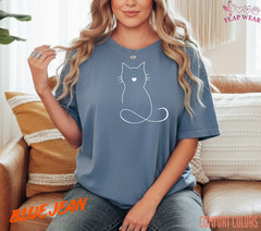 Unisex Minimalist Cat Heart T SHIRT,T shirt women,T shirt men,T shirt vintage