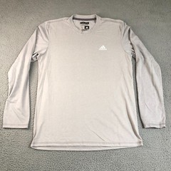 Adidas Shirt Mens Large Gray Logo Train Crew Neck Sportswear Climacool Aeroknit
