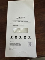 Alfani V-Neck T-Shirt Mens XL White 4-Pack 100% Cotton Regular Fit Tagless