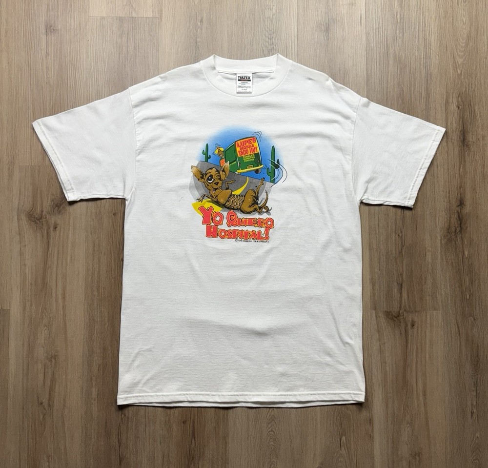 90s VINTAGE Yo Quiero Hospital Parody T-Shirt Size XL Taco Bell Chihuahua Funny