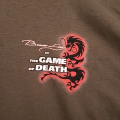 VINTAGE Bruce Lee Game of Death T Shirt Mens L Large Brown Ultra Cotton Graphic