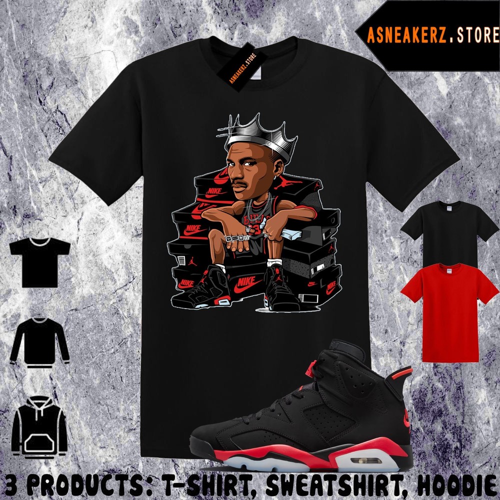 Tee Shirt Matching AJ 6 Infrared Salesman 2026 Match Sneaker MJ Sneakerhead King