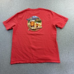 Tommy Bahama Shirt Mens Medium Red Pitcher Catcher Beer Baseball Tee Adult