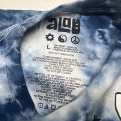 ALAB Never Grow Up Tie Dye Collage Men’s L Graphic T-Shirt NWOT