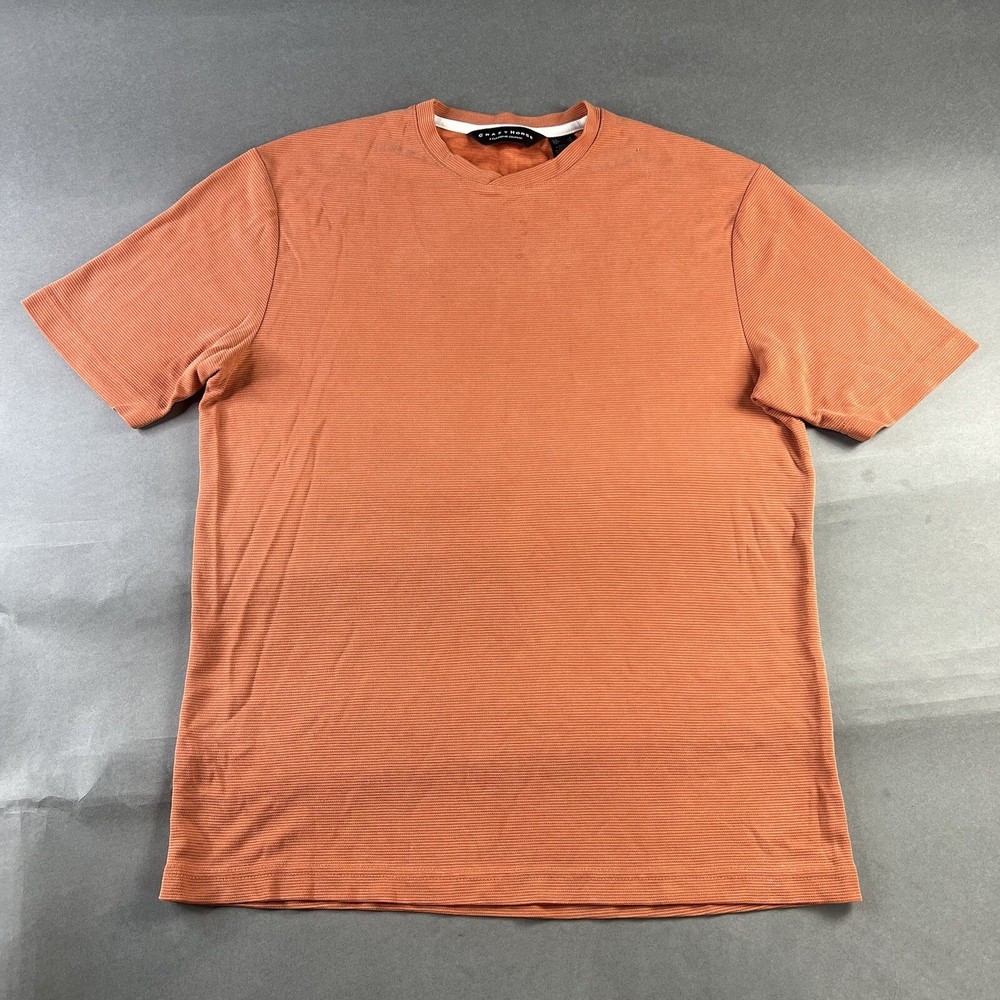Crazy Horse Claiborne Shirt Small Orange Mens Short Sleeve Tee Used A82